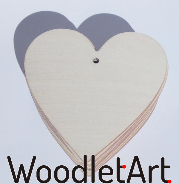 Lasercut plywood heart manufacturing